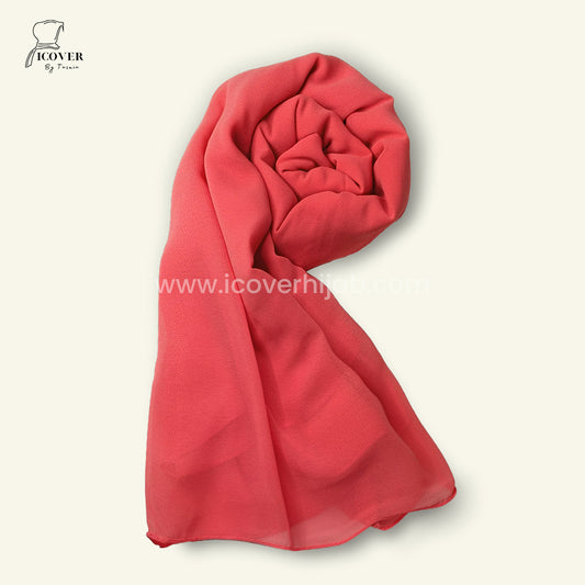 Georgette plain dark peach hijab